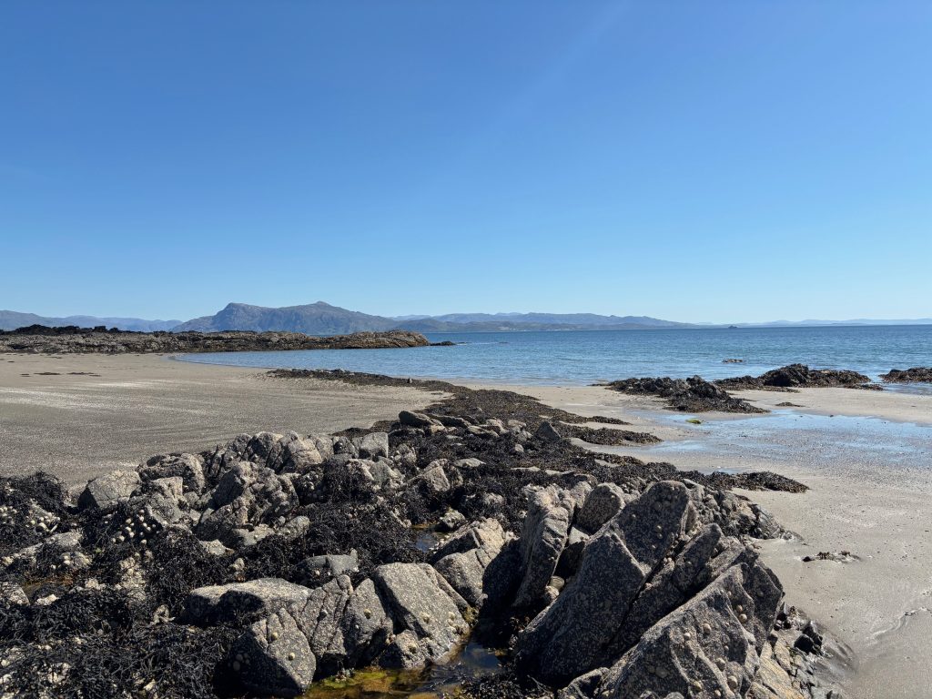 Picture of Ostaig Beach on the Isle of Skye, looking across to the mainland